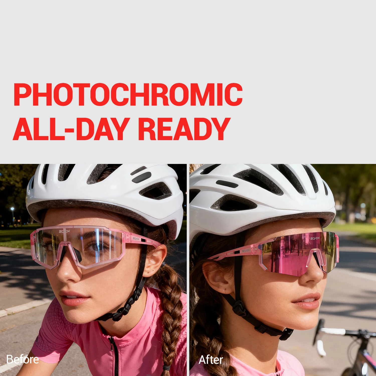 SCVCN Pink Cycling Glasses Bic - огляд і ціна Sports Equipment Photos